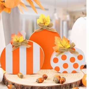 Pumpkin Decor-Wooden Autumn Pumpkin Decorations Fall Decorations for Home